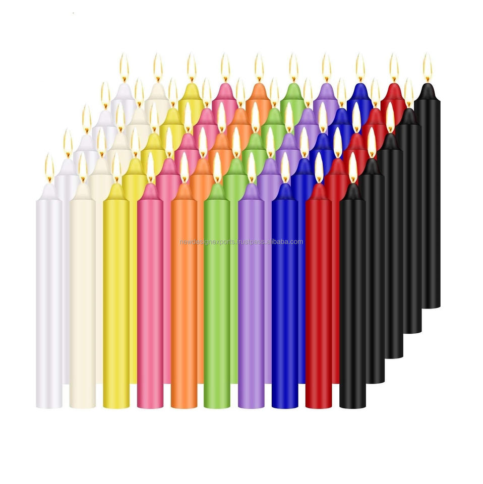 100/60pcs Unscented Assorted Colors Mini Taper candle