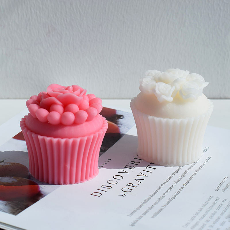 Cupcake with Cherry Topping Candle