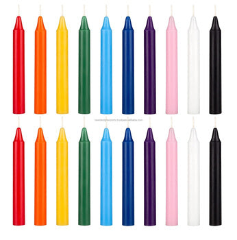 100/60pcs Unscented Assorted Colors Mini Taper candle