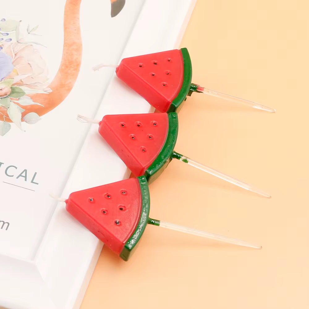 Handmade Watermelon Birthday Cake Candles – Custom Paraffin Design