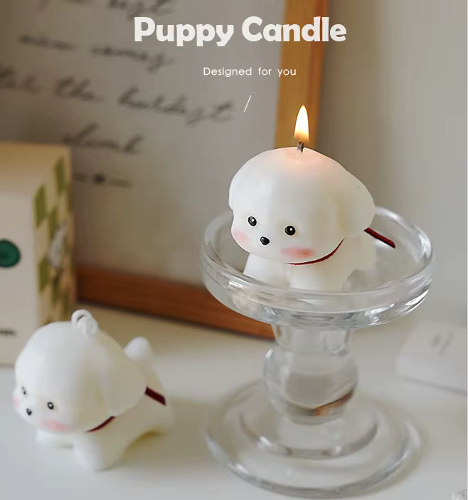 3D Animal Puppy Statue Candle – Cute Dog Lover Gift & Custom Scented Home Décor