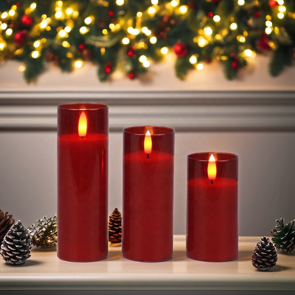 Wholesale  Christmas  LED Pillar  Candle  Light