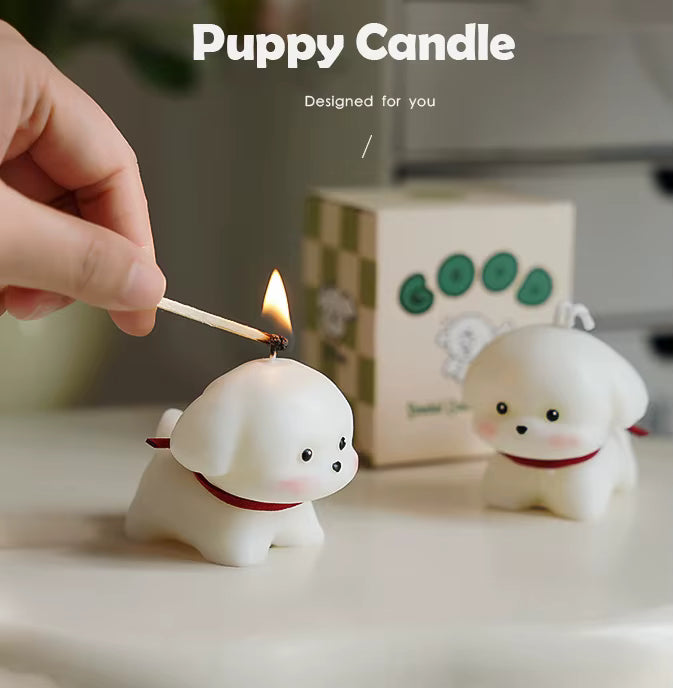 3D Animal Puppy Statue Candle – Cute Dog Lover Gift & Custom Scented Home Décor