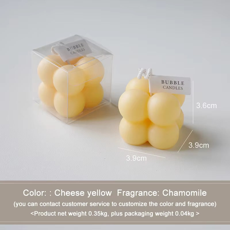 Custom Soy Wax Mini Bubble Cube Candle – Sweet Candy Scented Gift Candle