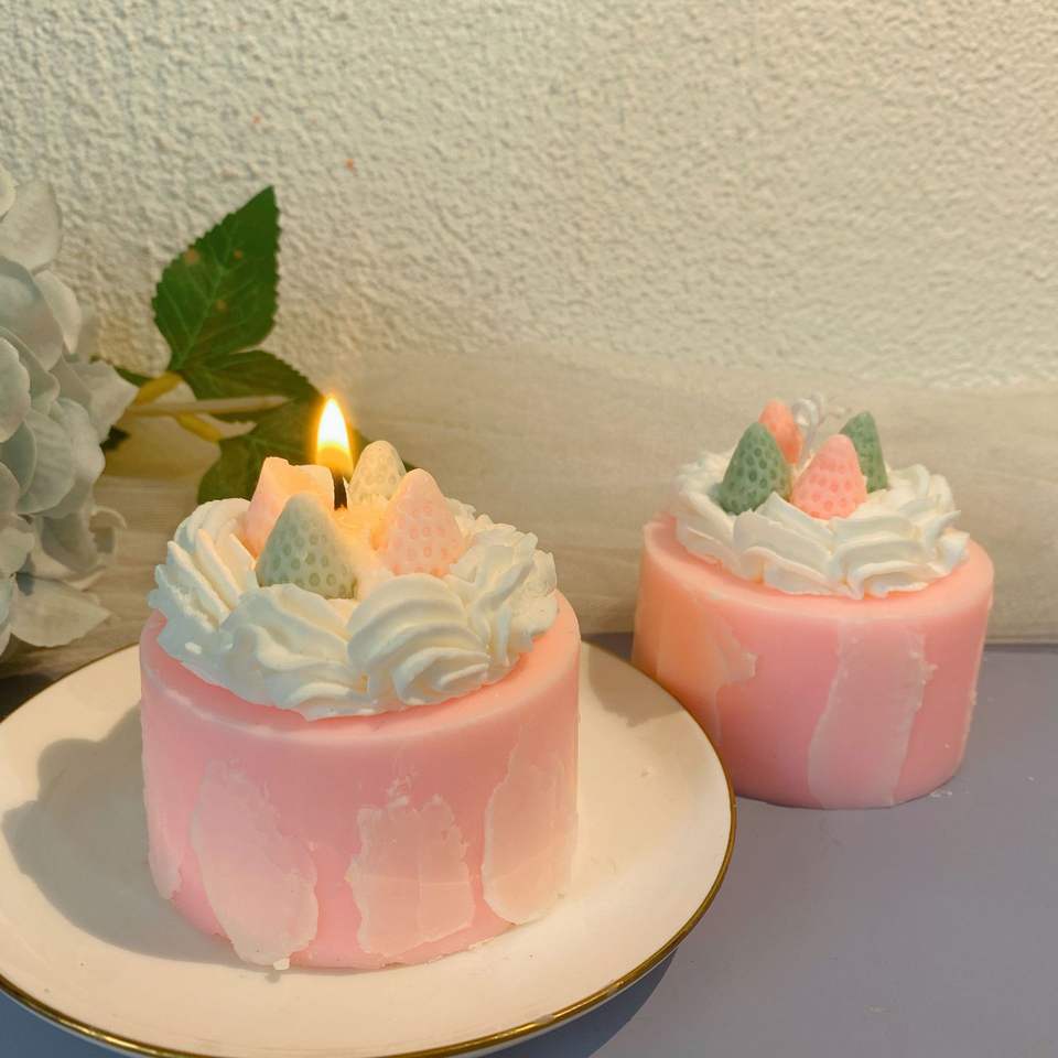 Handmade Cute Small Dessert Cake Fruit Tart Shape Scented Candle