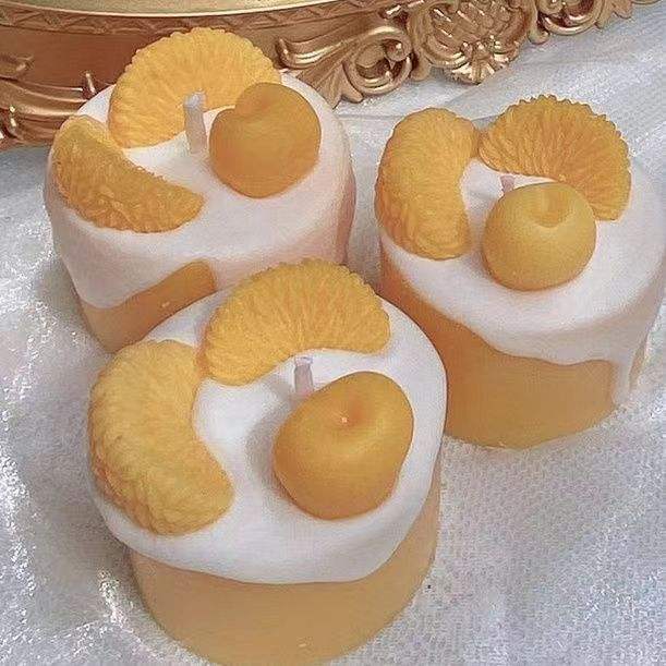 Handmade Cute Small Dessert Cake Fruit Tart Shape Scented Candle