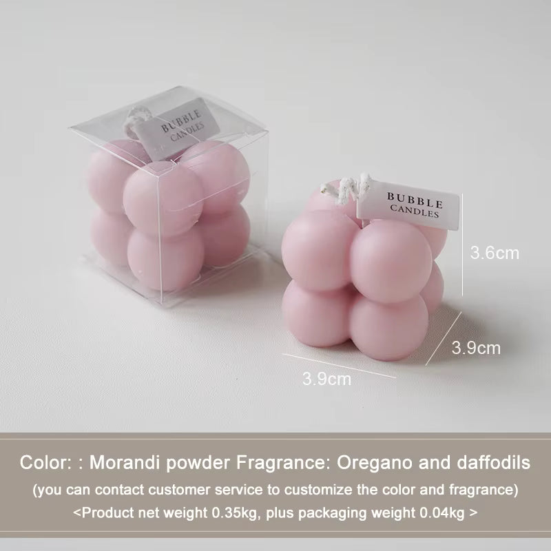 Custom Soy Wax Mini Bubble Cube Candle – Sweet Candy Scented Gift Candle
