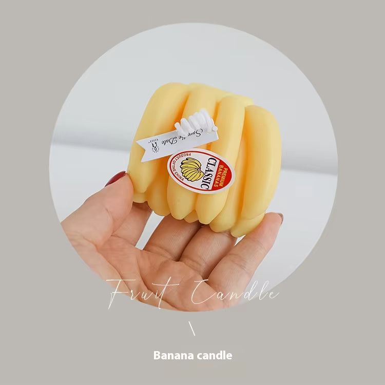 Handmade Banana & Pear Scented Soy Wax Candle – Eco-Friendly Aromatherapy Gift