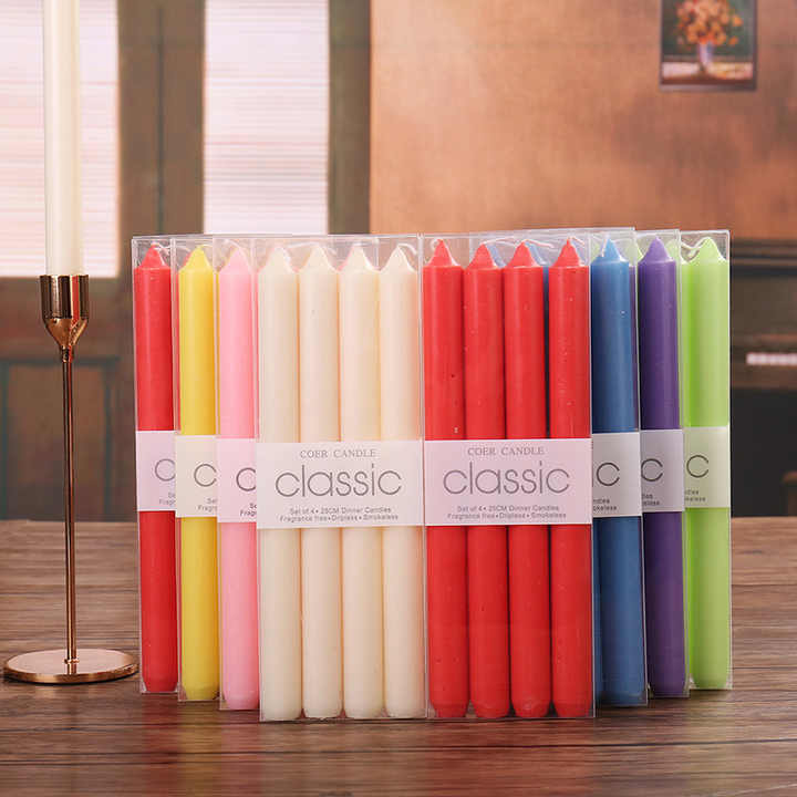 Unscented  Assorted  Colors  Mini Taper  Candle