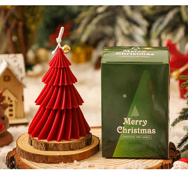 Christmas Tree Shaped Candle – Holiday &amp; New Year Party Decoration