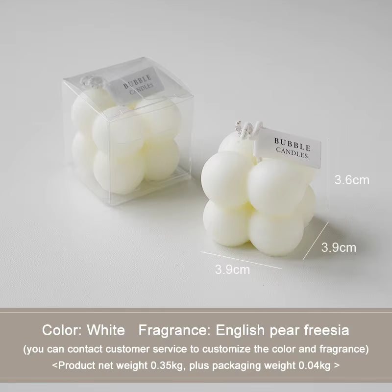 Custom Soy Wax Mini Bubble Cube Candle – Sweet Candy Scented Gift Candle