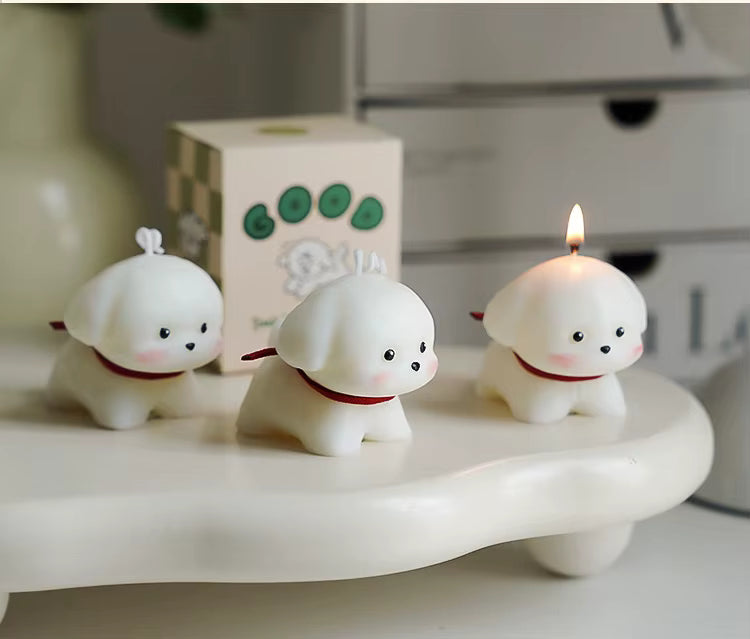 3D Animal Puppy Statue Candle – Cute Dog Lover Gift & Custom Scented Home Décor