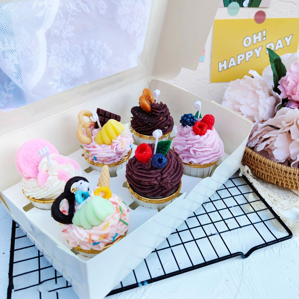 Cupcake Ice Cream Cone Candle