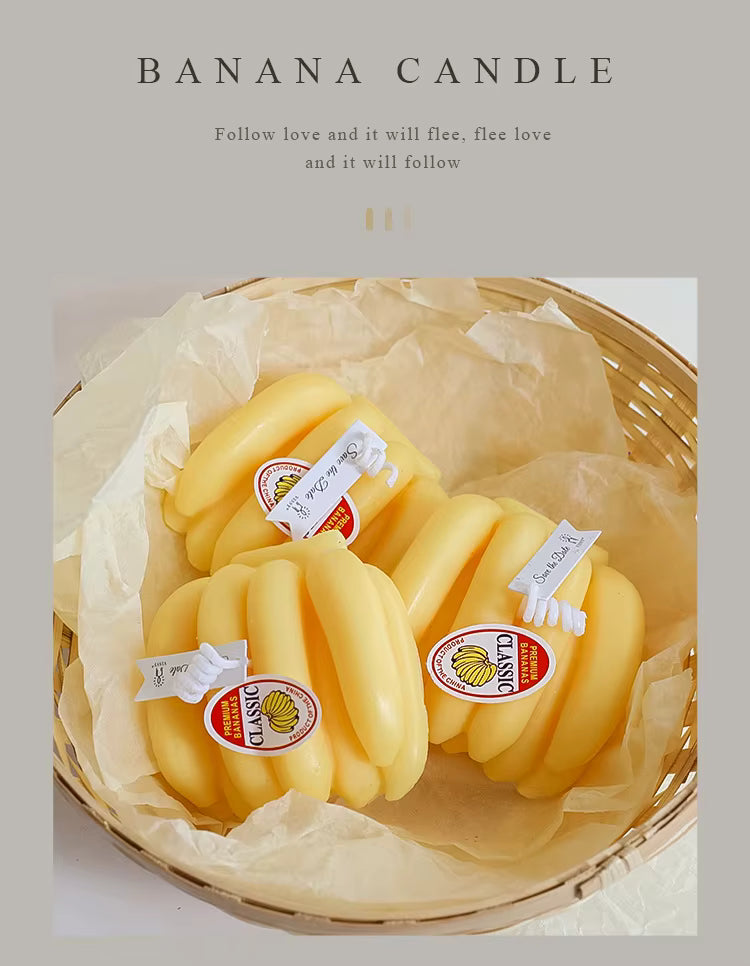 Handmade Banana & Pear Scented Soy Wax Candle – Eco-Friendly Aromatherapy Gift