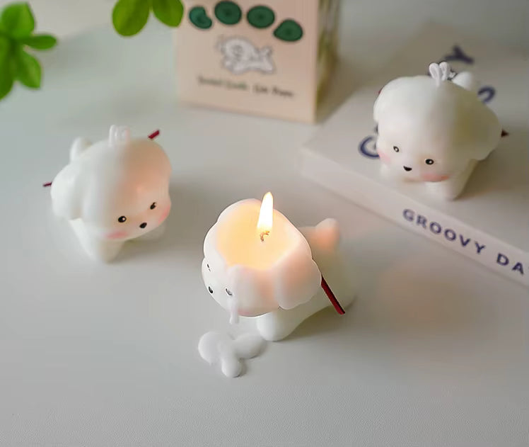 3D Animal Puppy Statue Candle – Cute Dog Lover Gift & Custom Scented Home Décor