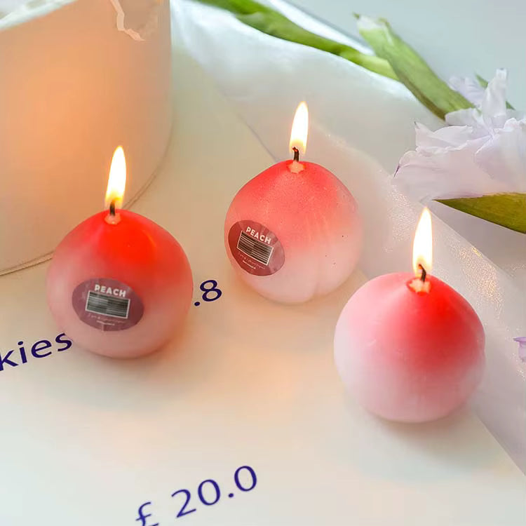 Honey Peach Scented Soy Wax Candle – Fruit-Shaped Home & Party Décor