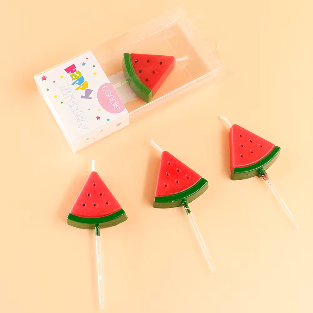 Handmade Watermelon Birthday Cake Candles – Custom Paraffin Design