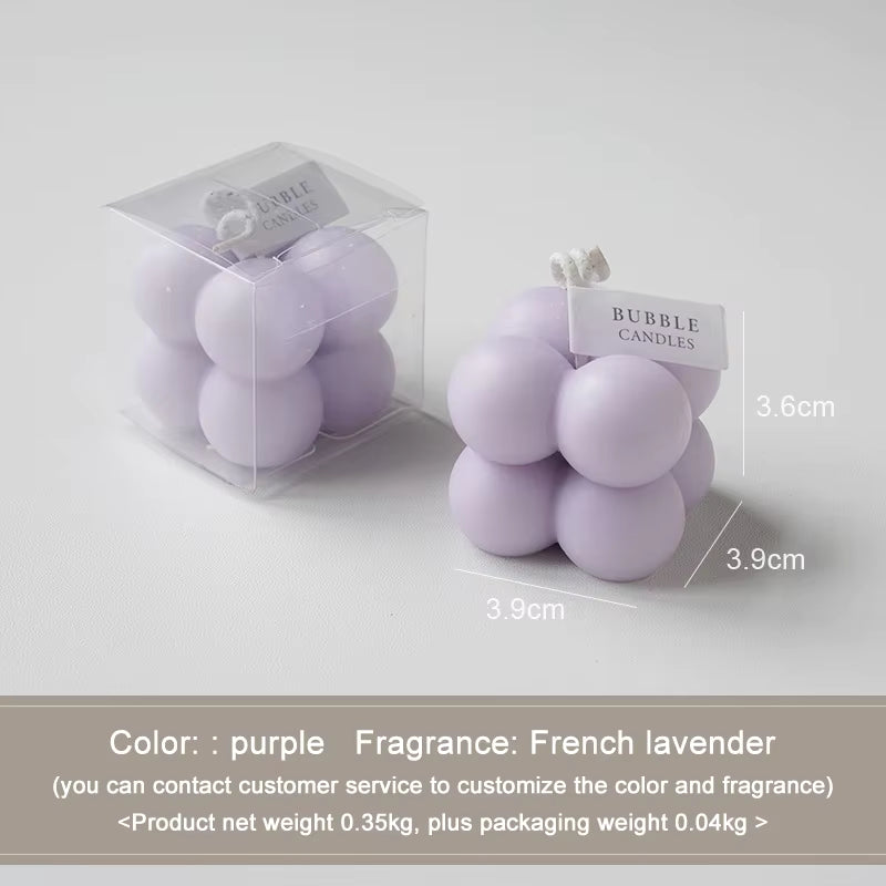 Custom Soy Wax Mini Bubble Cube Candle – Sweet Candy Scented Gift Candle