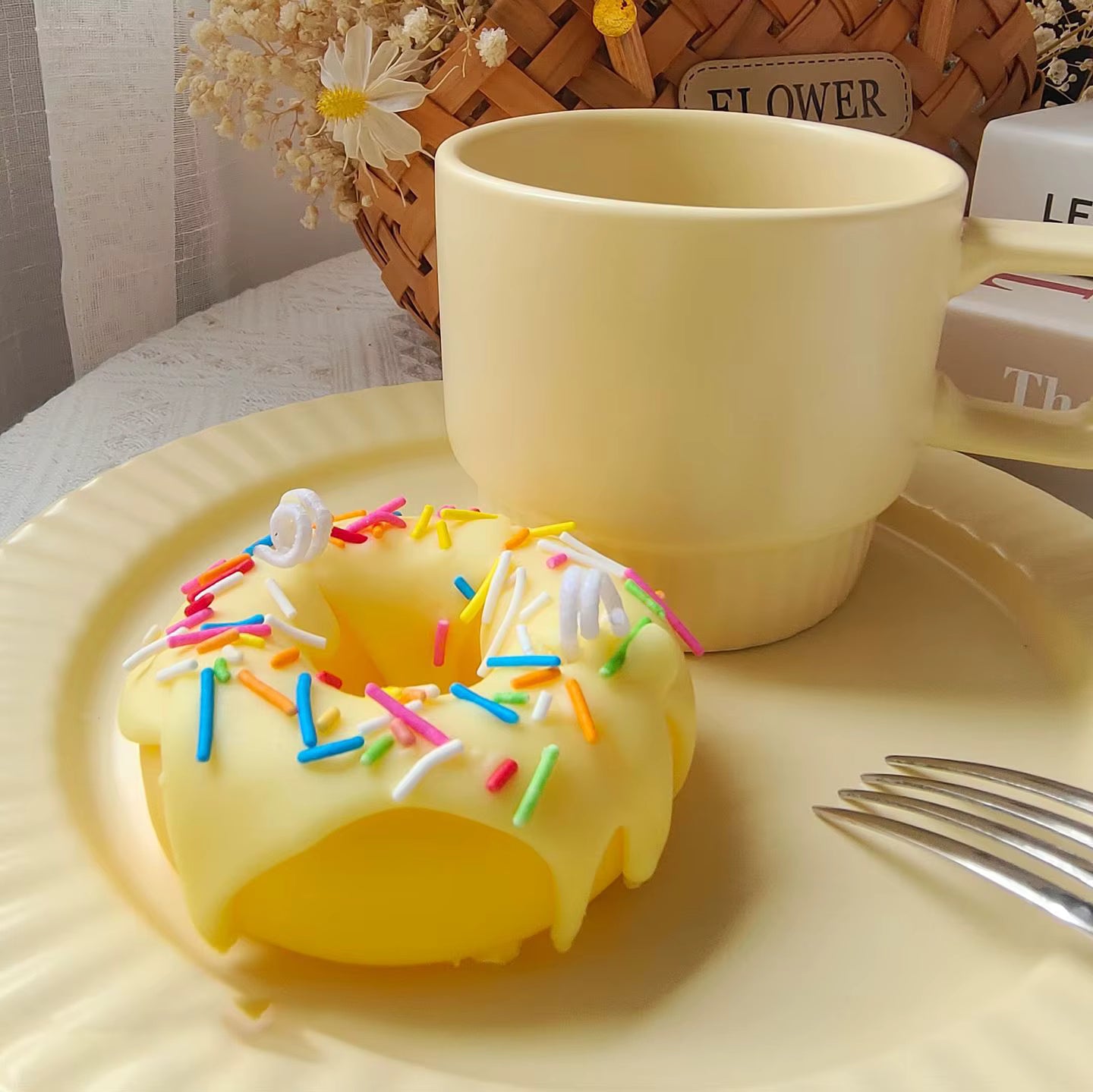 Handmade Donut Candle – Scented Organic Soy Wax