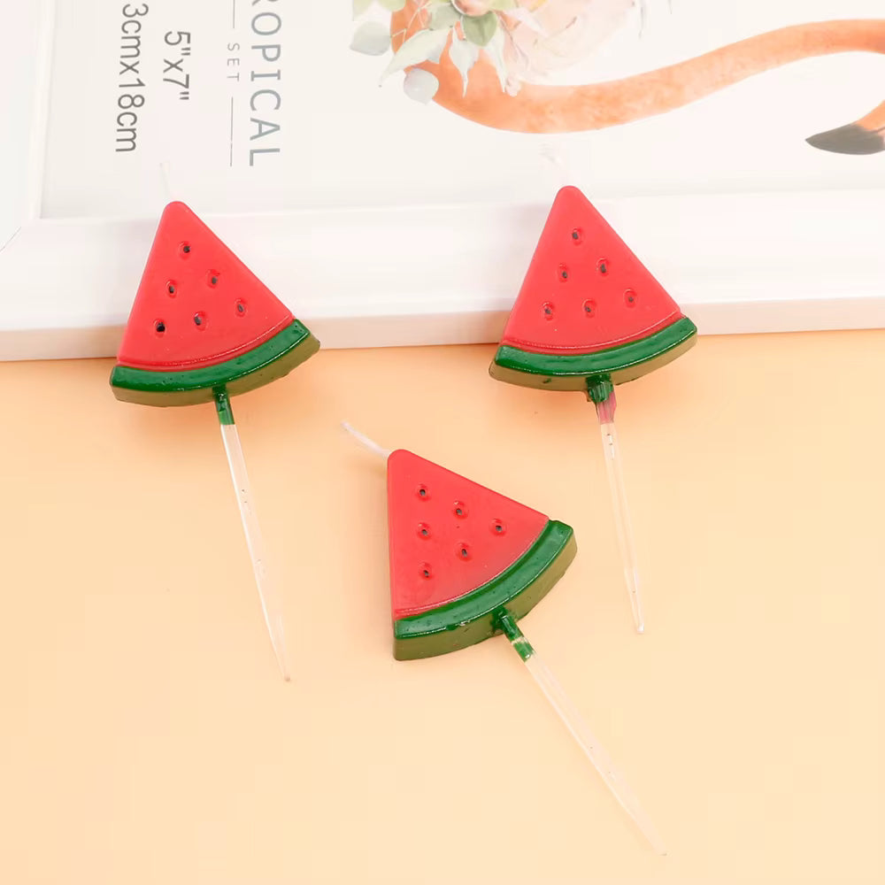 Handmade Watermelon Birthday Cake Candles – Custom Paraffin Design