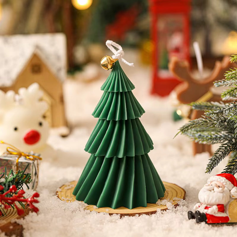 Christmas Tree Shaped Candle – Holiday &amp; New Year Party Decoration