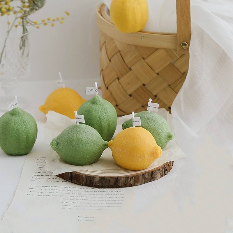 Christmas Lemon Shape Fruit Candle