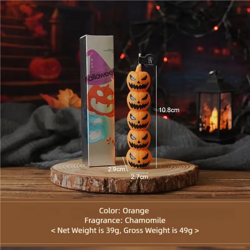 Halloween Aromatherapy Long Stick Candles – Skull &amp; Pumpkin Scented Décor