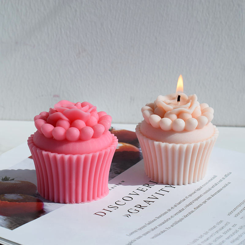 Cupcake with Cherry Topping Candle