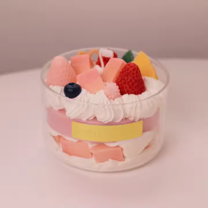 Custom Modern Handmade Scented Candle in Cute Quirky Fruit Shape