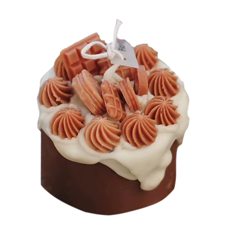 Handmade Cake-Shaped Soy Wax Candle – Realistic Food Décor & Gift
