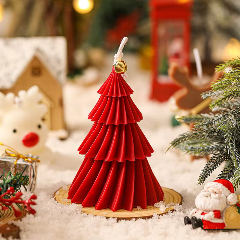Christmas Tree Shaped Candle – Holiday &amp; New Year Party Decoration