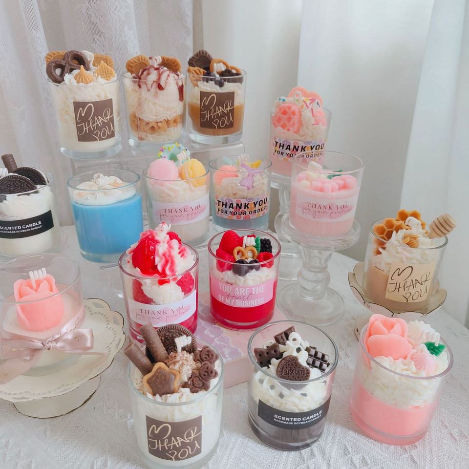 Ice Cream Candles – Fake Dessert Food Scented Candles in Jars