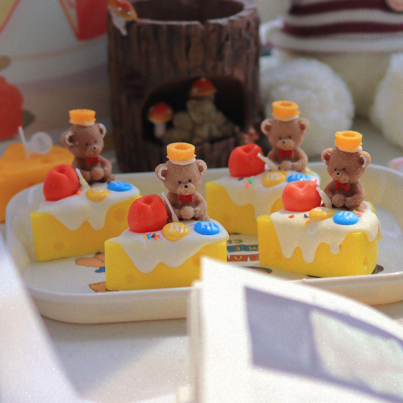 New Simulation Cream Cheese Bear Cake Aromatherapy Candle