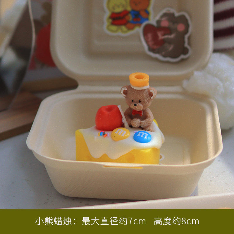 New Simulation Cream Cheese Bear Cake Aromatherapy Candle