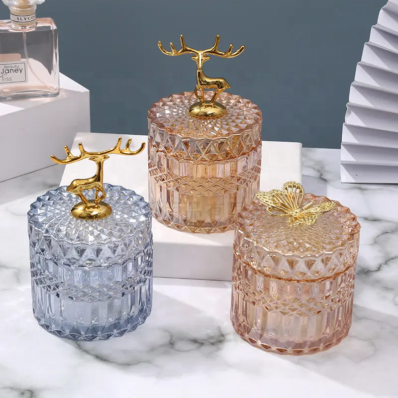 Wholesale Nordic Home Decor Wedding Luxury Glass Jar Candle Making Supplies
