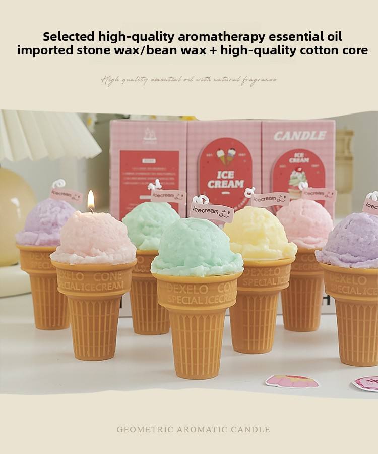 Creative Summer  Scented  Candle Ice  Cream  Cone
