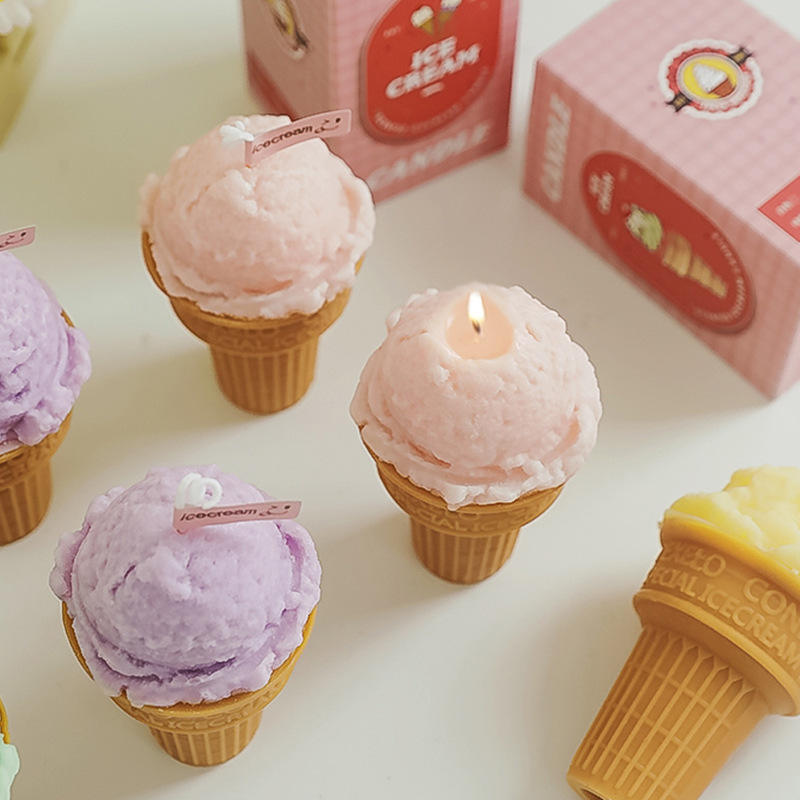 Creative Summer  Scented  Candle Ice  Cream  Cone
