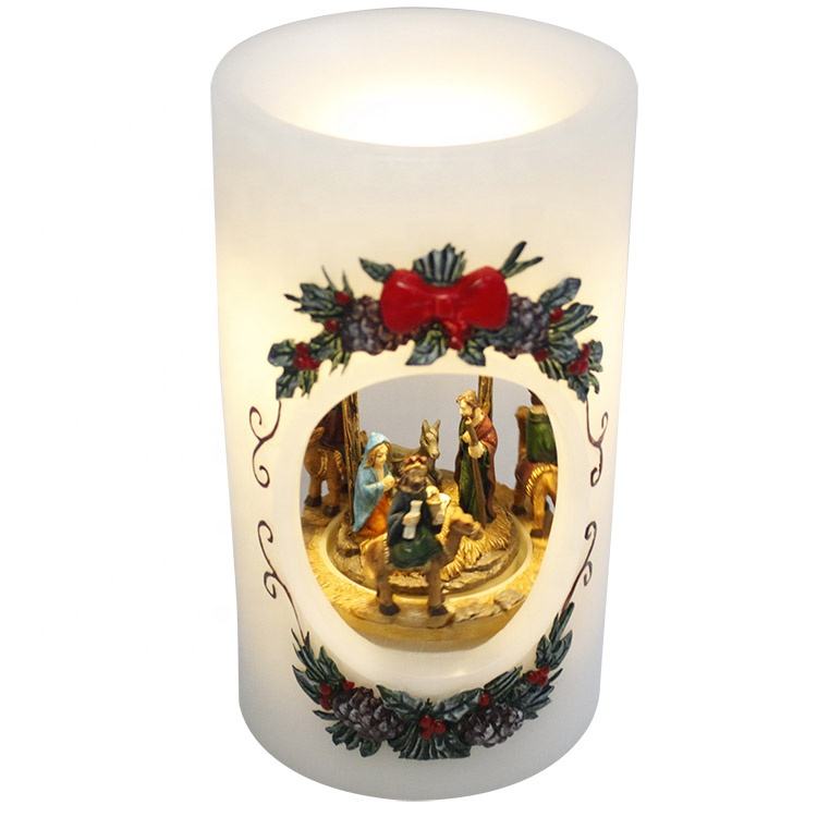 Navidad Real Wax Flameless 3D Candle – Warm White
