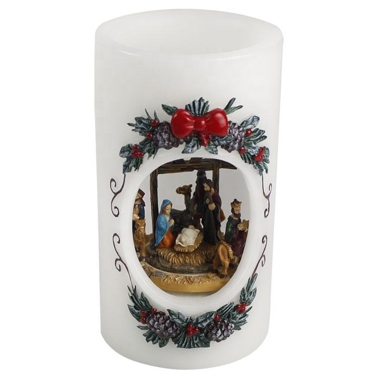 Navidad Real Wax Flameless 3D Candle – Warm White