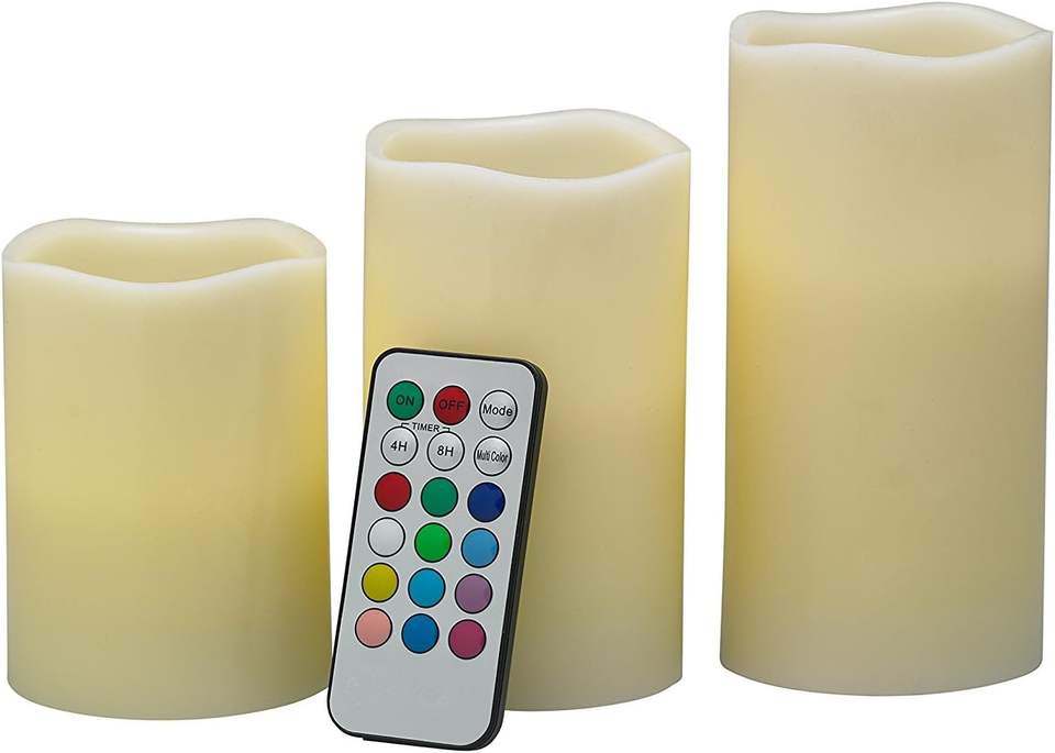 LED  Flameless  Pillar  Candles  with  Remote