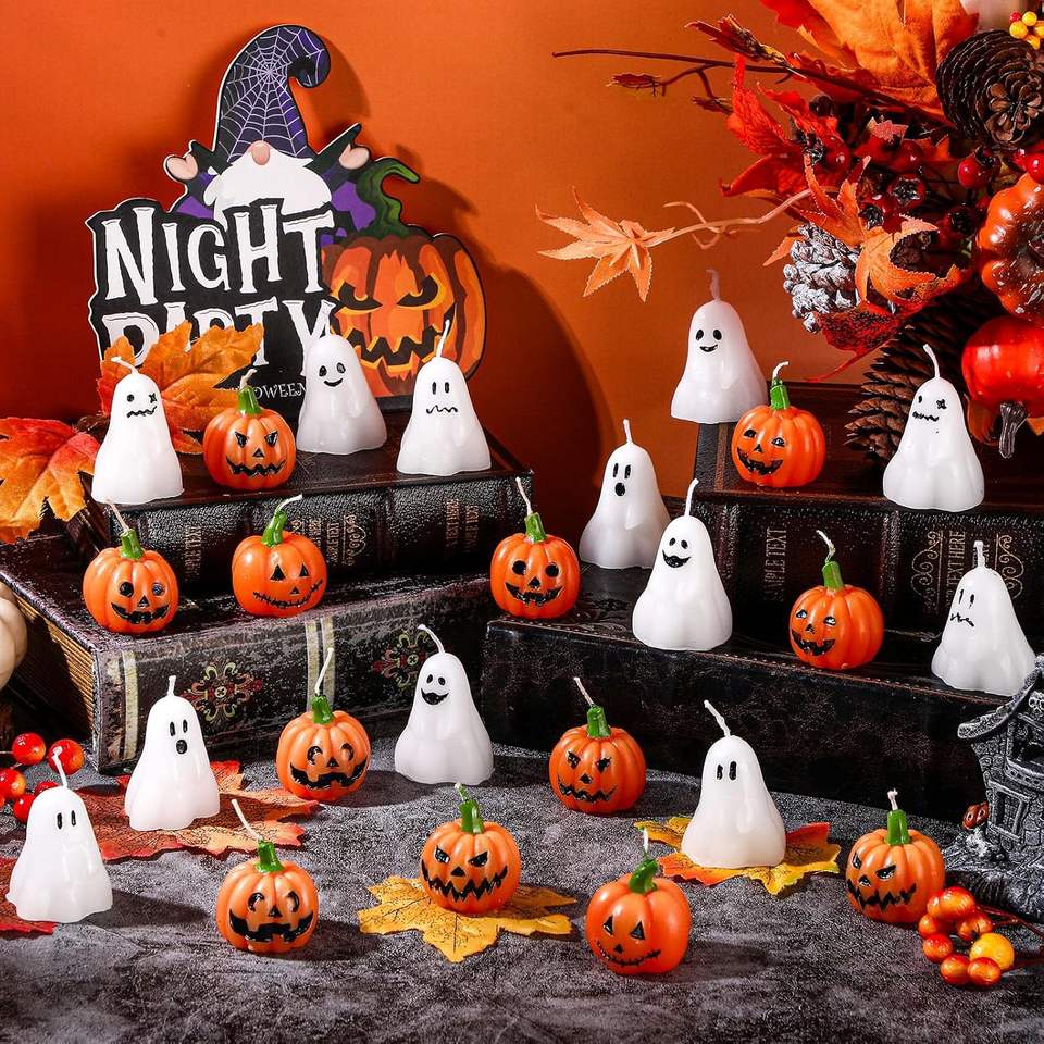 Halloween Ghost Candle Atmosphere Home  Modeling  Wax Set