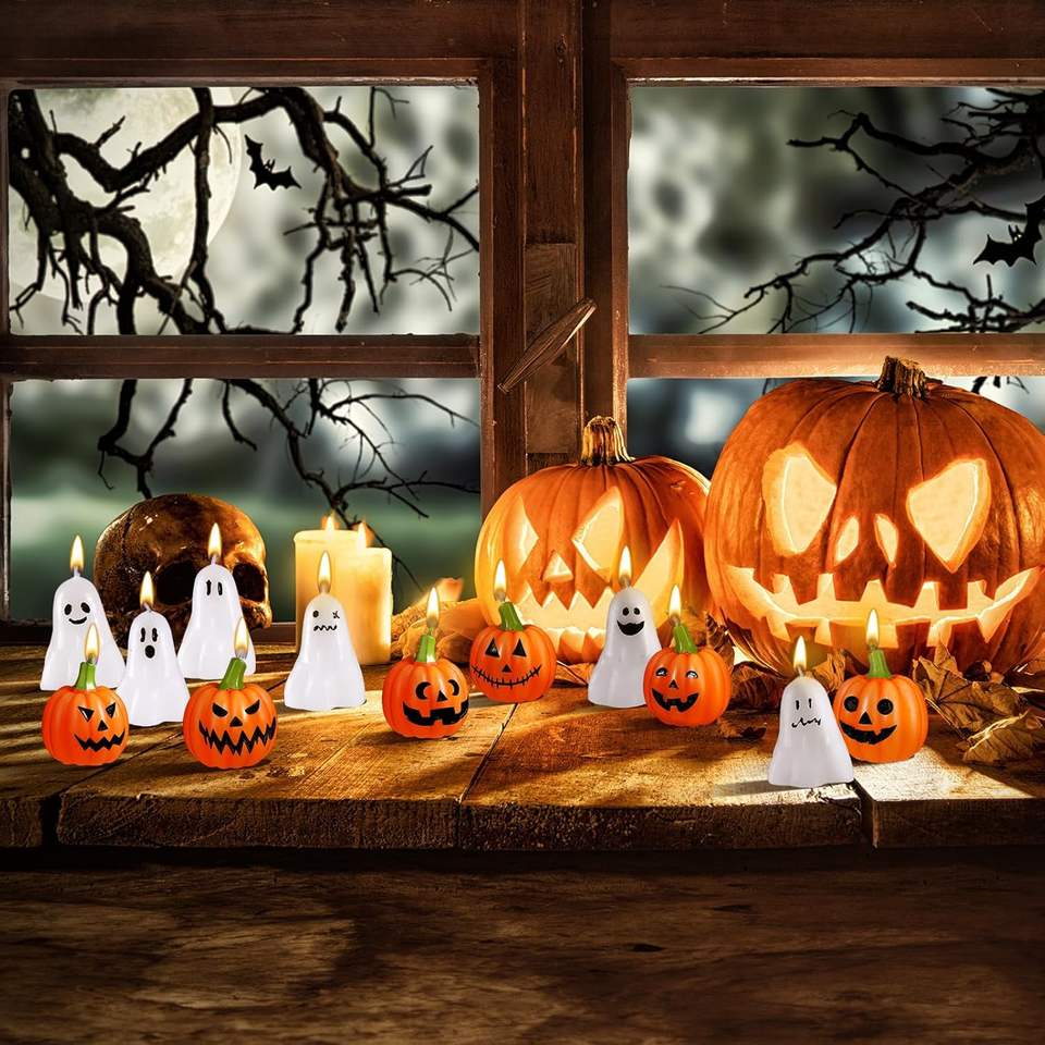 Halloween Ghost Candle Atmosphere Home  Modeling  Wax Set